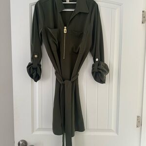 Michael Kors Green Long Sleeve Dress